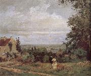 Road Vehe peaceful nearby scenery Camille Pissarro
